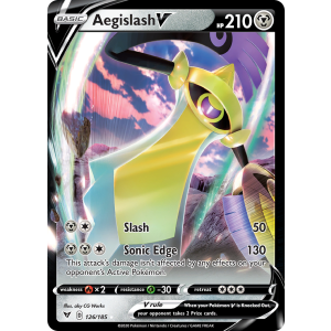 Rare Holo V Aegislash V 126/185 Pokemon TCG Sword & Shield Vivid Voltage