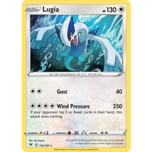 Rare Holo Lugia 132/185 Pokemon TCG Sword & Shield Vivid Voltage