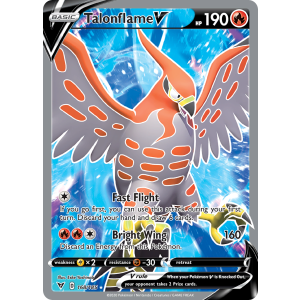Rare Ultra Talonflame V 168/185 Pokemon TCG Sword & Shield Vivid Voltage