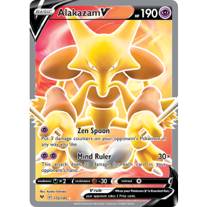 Rare Ultra Alakazam V 172/185 Pokemon TCG Sword & Shield Vivid Voltage