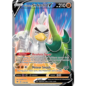 Rare Ultra Galarian Sirfetch'd V 174/185 Pokemon TCG Sword & Shield Vivid Voltage