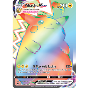 Rare Rainbow Pikachu VMAX 188/185 Pokemon TCG Sword & Shield Vivid Voltage