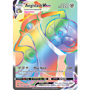 Rare Rainbow Aegislash VMAX 190/185 Pokemon TCG Sword & Shield Vivid Voltage