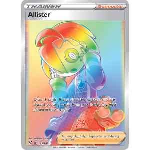 Rare Rainbow Allister 192/185 Pokemon TCG Sword & Shield Vivid Voltage