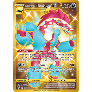 Rare Secret Galarian Obstagoon 198/185 Pokemon TCG Sword & Shield Vivid Voltage