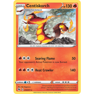 Rare Holo Centiskorch 10/73 Pokemon TCG Sword & Shield Champion's Path