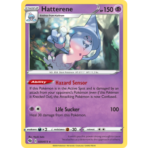 Rare Holo Hatterene 20/73 Pokemon TCG Sword & Shield Champion's Path