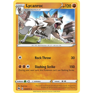 Rare Holo Lycanroc 30/73 Pokemon TCG Sword & Shield Champion's Path