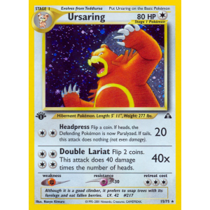 Rare Holo Ursaring 15/75 Pokemon TCG Neo Neo Discovery