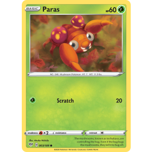 Paras 3/189 Pokemon TCG Sword & Shield Darkness Ablaze