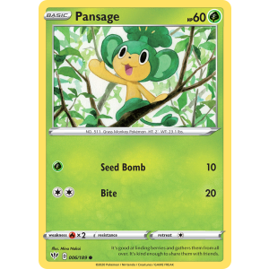 Pansage 6/189 Pokemon TCG Sword & Shield Darkness Ablaze