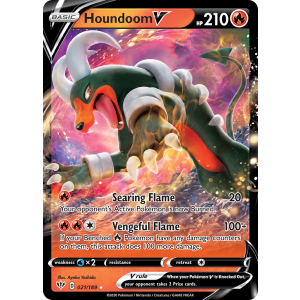 Rare Holo V Houndoom V 21/189 Pokemon TCG Sword & Shield Darkness Ablaze