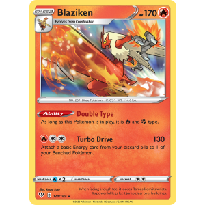 Rare Holo Blaziken 24/189 Pokemon TCG Sword & Shield Darkness Ablaze