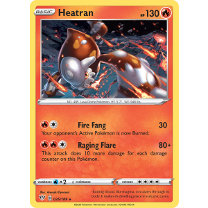 Rare Holo Heatran 25/189 Pokemon TCG Sword & Shield Darkness Ablaze