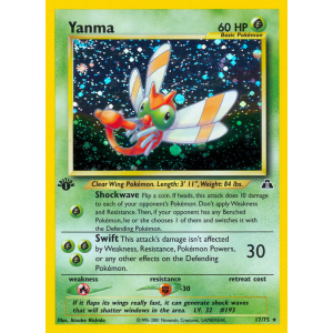 Rare Holo Yanma 17/75 Pokemon TCG Neo Neo Discovery