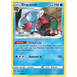 Rare Holo Dracovish 53/189 Pokemon TCG Sword & Shield Darkness Ablaze