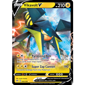 Rare Holo V Vikavolt V 60/189 Pokemon TCG Sword & Shield Darkness Ablaze