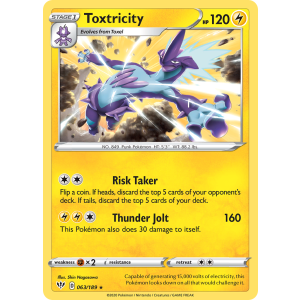 Rare Holo Toxtricity 63/189 Pokemon TCG Sword & Shield Darkness Ablaze