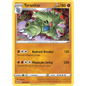 Rare Holo Tyranitar 88/189 Pokemon TCG Sword & Shield Darkness Ablaze