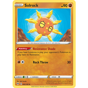 Solrock 92/189 Pokemon TCG Sword & Shield Darkness Ablaze