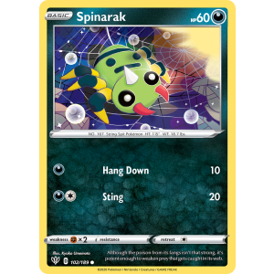 Spinarak 102/189 Pokemon TCG Sword & Shield Darkness Ablaze