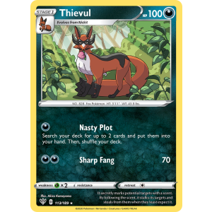 Thievul 113/189 Pokemon TCG Sword & Shield Darkness Ablaze