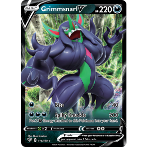 Rare Holo V Grimmsnarl V 114/189 Pokemon TCG Sword & Shield Darkness Ablaze