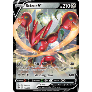 Rare Holo V Scizor V 118/189 Pokemon TCG Sword & Shield Darkness Ablaze