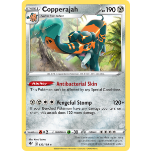 Rare Holo Copperajah 132/189 Pokemon TCG Sword & Shield Darkness Ablaze