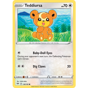 Teddiursa 138/189 Pokemon TCG Sword & Shield Darkness Ablaze