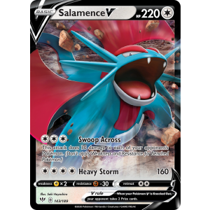 Rare Holo V Salamence V 143/189 Pokemon TCG Sword & Shield Darkness Ablaze