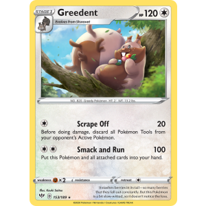 Greedent 153/189 Pokemon TCG Sword & Shield Darkness Ablaze