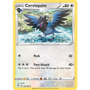 Corvisquire 155/189 Pokemon TCG Sword & Shield Darkness Ablaze