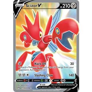 Rare Ultra Scizor V 183/189 Pokemon TCG Sword & Shield Darkness Ablaze