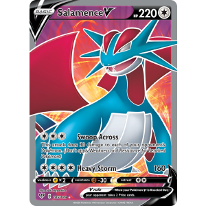 Rare Ultra Salamence V 185/189 Pokemon TCG Sword & Shield Darkness Ablaze