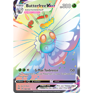 Rare Rainbow Butterfree VMAX 190/189 Pokemon TCG Sword & Shield Darkness Ablaze