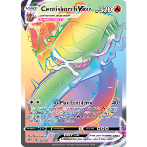 Rare Rainbow Centiskorch VMAX 191/189 Pokemon TCG Sword & Shield Darkness Ablaze