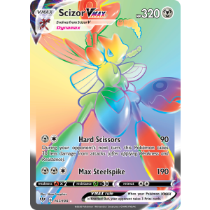 Rare Rainbow Scizor VMAX 193/189 Pokemon TCG Sword & Shield Darkness Ablaze