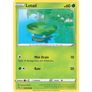 Lotad 7/192 Pokemon TCG Sword & Shield Rebel Clash