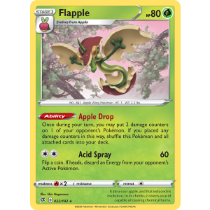 Rare Holo Flapple 22/192 Pokemon TCG Sword & Shield Rebel Clash