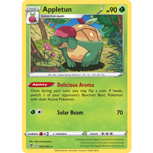 Rare Holo Appletun 23/192 Pokemon TCG Sword & Shield Rebel Clash