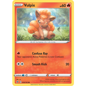 Vulpix 24/192 Pokemon TCG Sword & Shield Rebel Clash