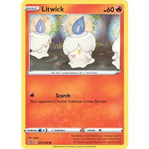 Litwick 31/192 Pokemon TCG Sword & Shield Rebel Clash