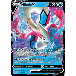 Rare Holo V Milotic V 43/192 Pokemon TCG Sword & Shield Rebel Clash