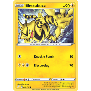 Electabuzz 58/192 Pokemon TCG Sword & Shield Rebel Clash