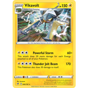 Rare Holo Vikavolt 66/192 Pokemon TCG Sword & Shield Rebel Clash