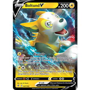 Rare Holo V Boltund V 67/192 Pokemon TCG Sword & Shield Rebel Clash