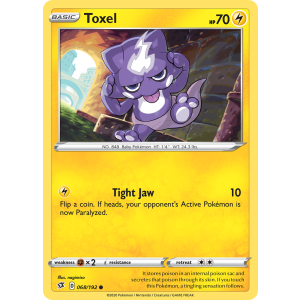 Toxel 68/192 Pokemon TCG Sword & Shield Rebel Clash