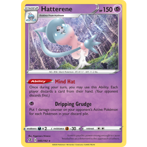 Rare Holo Hatterene 85/192 Pokemon TCG Sword & Shield Rebel Clash