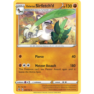 Rare Holo Galarian Sirfetch'd 95/192 Pokemon TCG Sword & Shield Rebel Clash